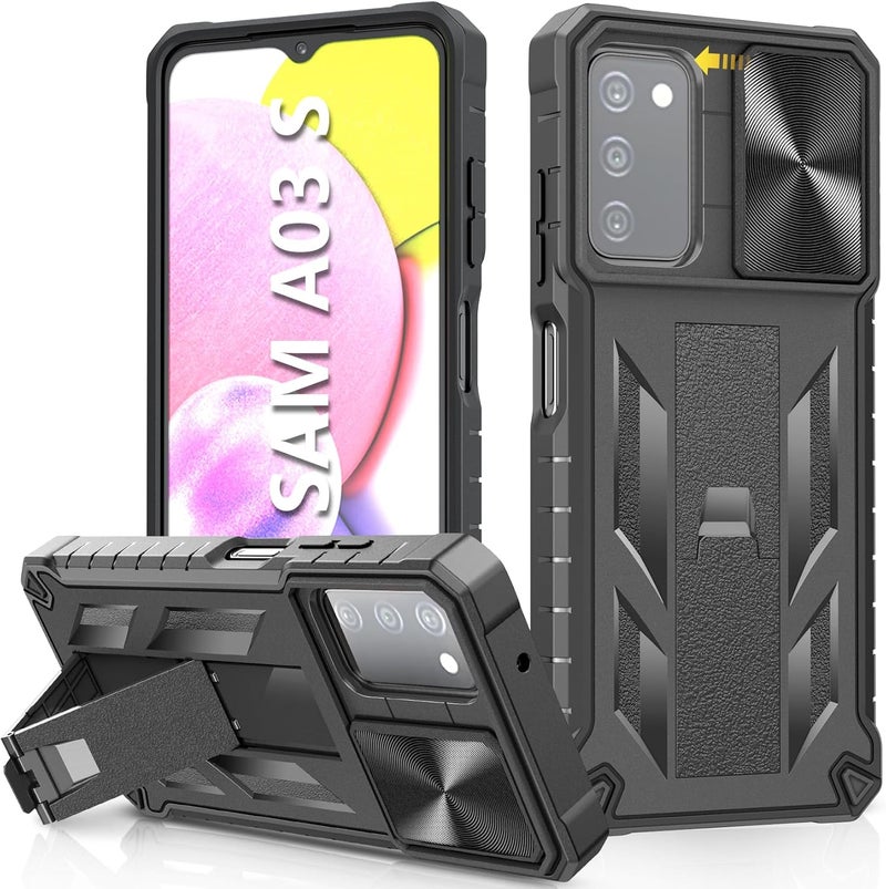 SOiOS for Samsung Galaxy A03s Protective Case: Military Grade Drop Proof Full Protection Mobile Phone Cover with Kickstand | Rugged Shockproof TPU Matte Textured Tough Bumper Shell - Image 1